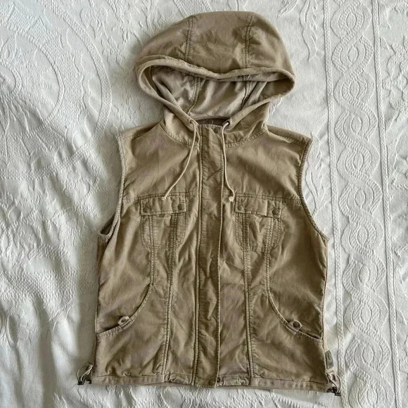 Vtg 90s Hoodie VEST Corduroy Y2K Skater GorpCore Sz S Sleeveless Zip Up UNIONBAY - Picture 7 of 15